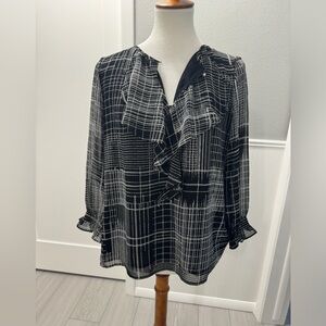 Karl Lagerfeld Black and White Blouse Size M